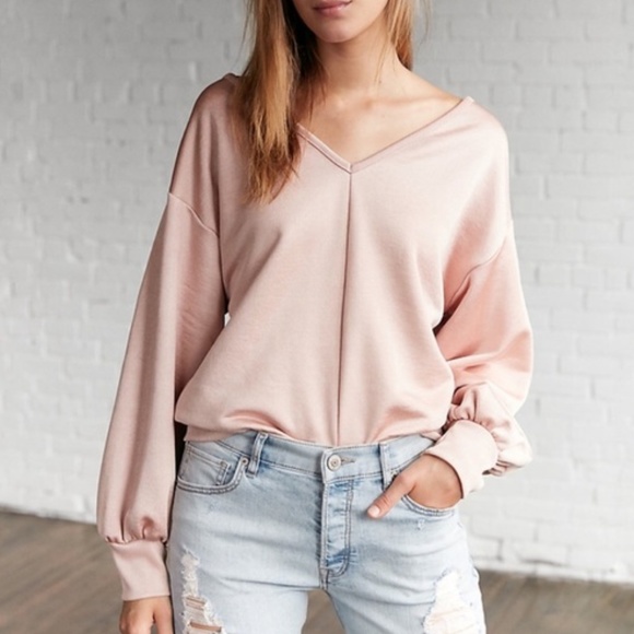 Express Tops - Express Satin Rose Sweatshirt
